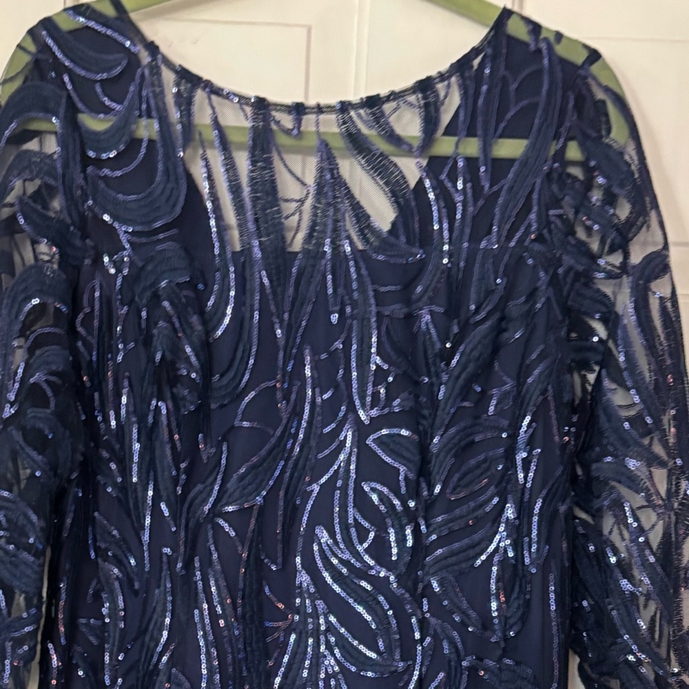 Elegant Navy Blue Sequin Dress - Picture 1 of 6